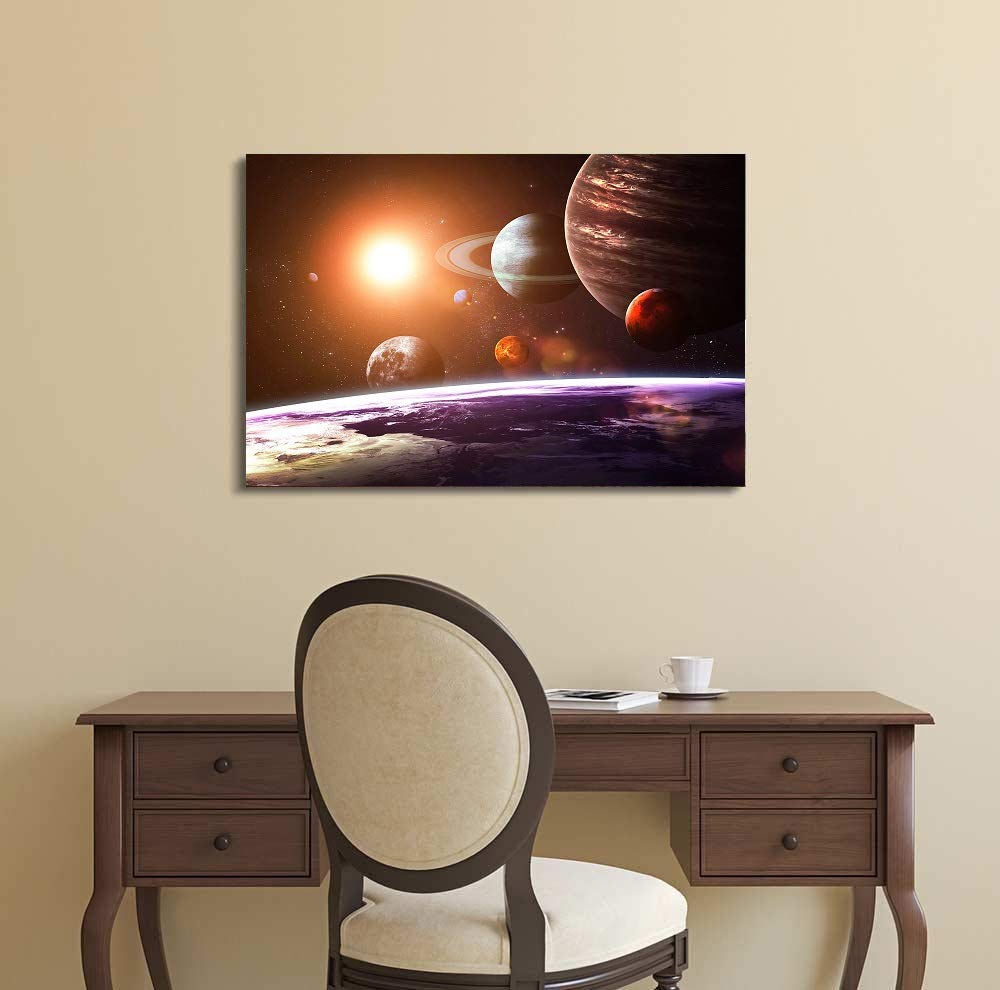 出発　(アクリル画/キャンバス画/絵画/宇宙人/アート/惑星) Amazon.co.jp: Potooart 宇宙と惑星のポスター キャンバス絵画 モダン